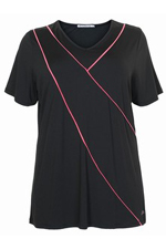 Shirt sportswear asymm kleur strepen
