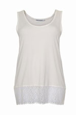 Singlet kort met kanten rand