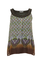 Singlet randdessin borduur hals