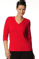 Shirt v hals 3/4 mouw