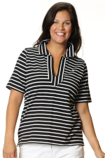Shirt streep polo kraagje v hals