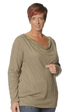 Shirt capuchon/draperie hals slubtri