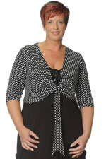 Bolero stip print tricot 3/4 mouw