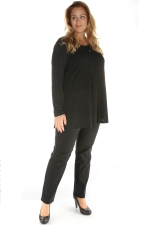 Broek halfwijd stretch bengaline