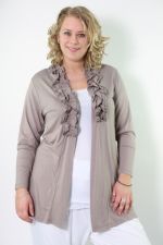 Vestje tricot losvallend ruche rand