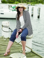 Vest loshangend tricot streep