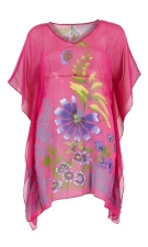 Tuniek kaftan grote voile bloem