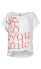 Shirt tekst voor glad achter tricot