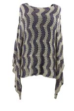 Trui  poncho look overdwars brei