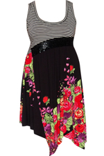Tuniek combi streep print onder