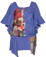 Tuniek uni/print wijde mouwen