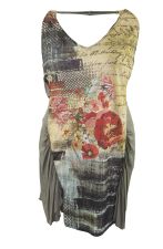 Tuniek print/uni v hals voor/achter