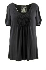 Shirt km ronde hals plooitjes hals