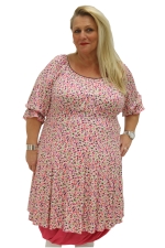 Tuniek elast hals 3/4 pofmouw