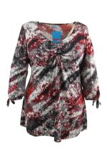 Tuniek 3/4 pofmouw elast detail hals