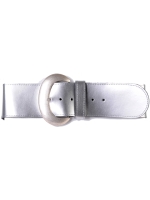 Riem 10cm breed grote gesp mat zilve