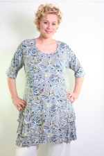 Tuniek print met ruche banen zijkant Ophilia