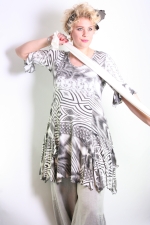 Tuniek Ophilia tricot print ruches mouw Ophilia