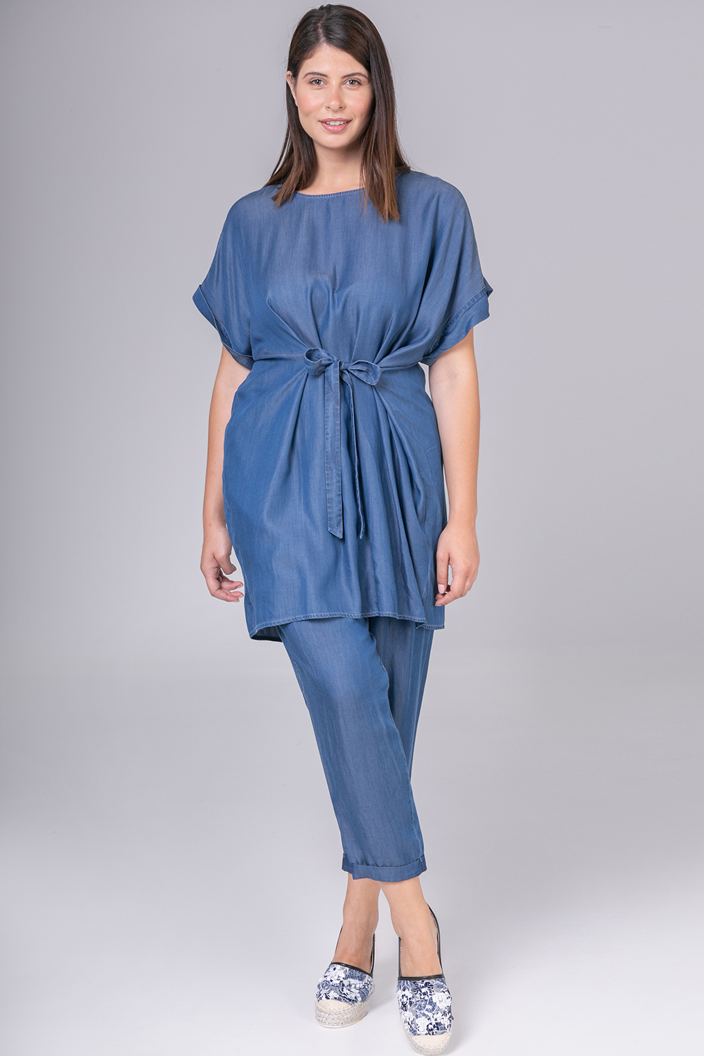 Tuniek Mat denim Lyocell Tuniek Mat denim Lyocell