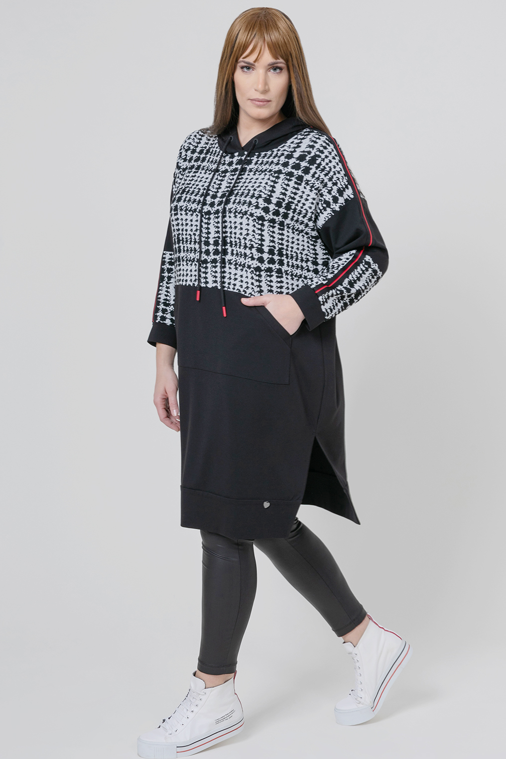 Mat fashion tuniek uni print combi Mat fashion tuniek uni print combi