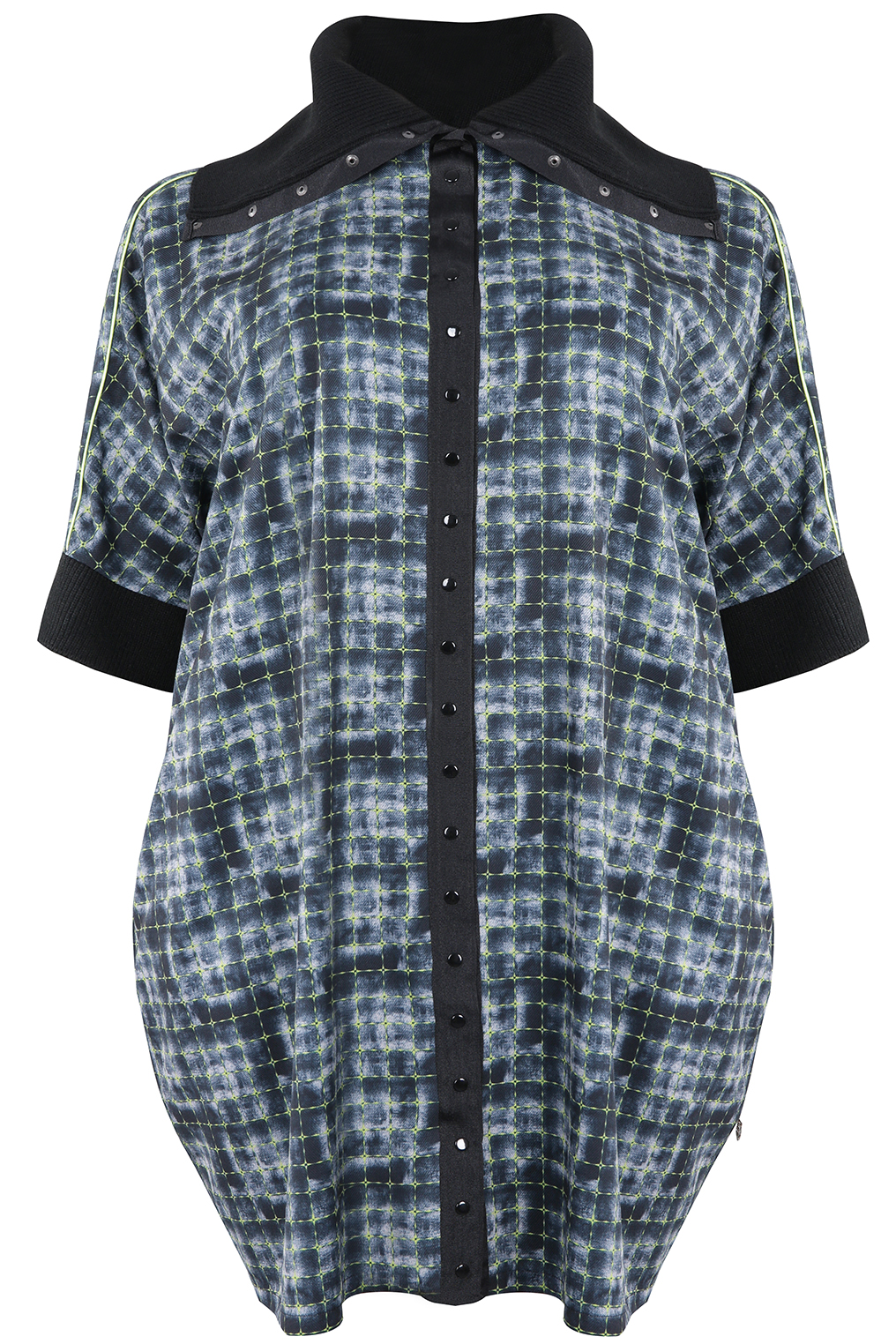 Mat fashion tuniek ruit grote kraag Mat fashion tuniek ruit grote kraag