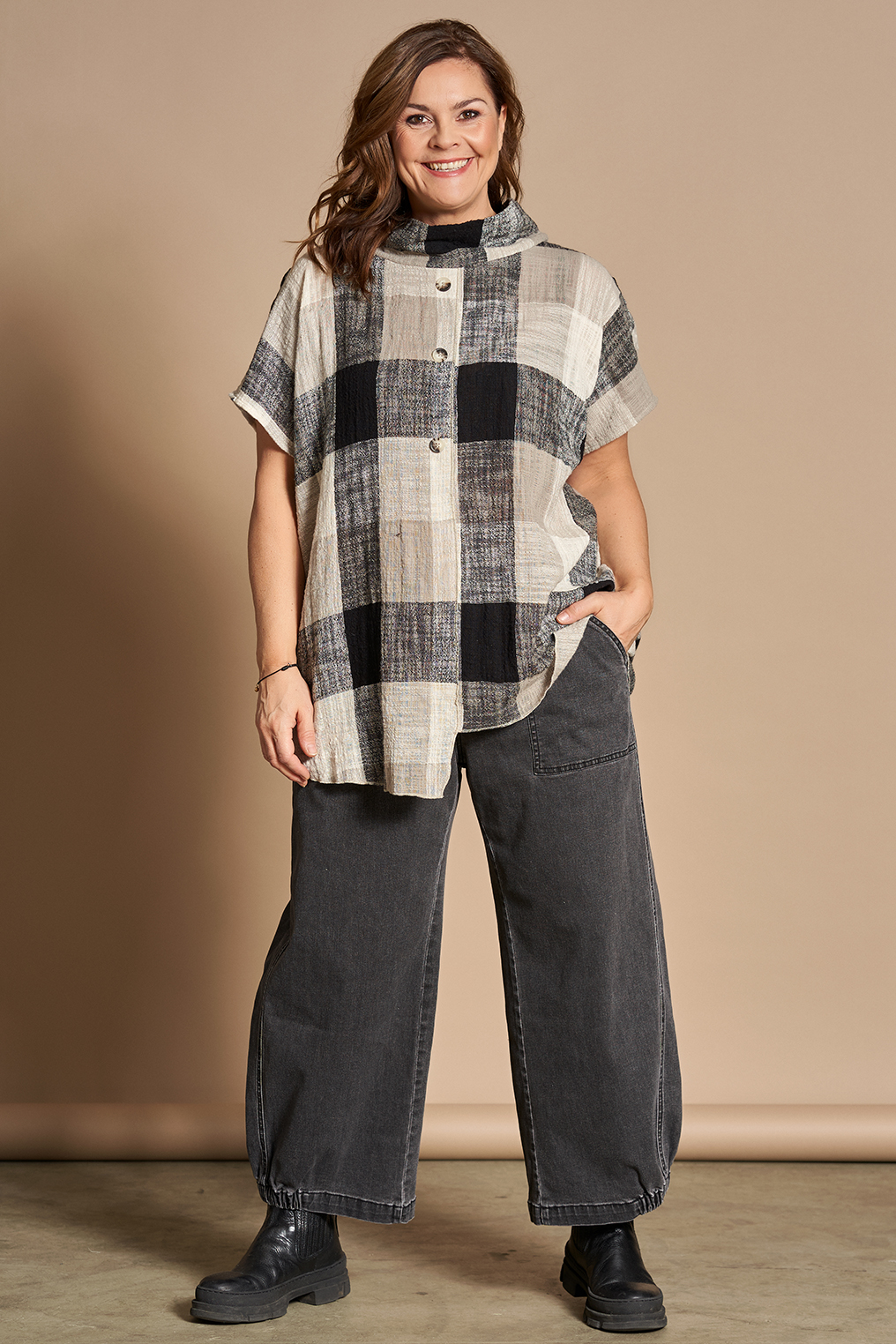 Broek Gozzip baggy black denim Broek Gozzip baggy black denim