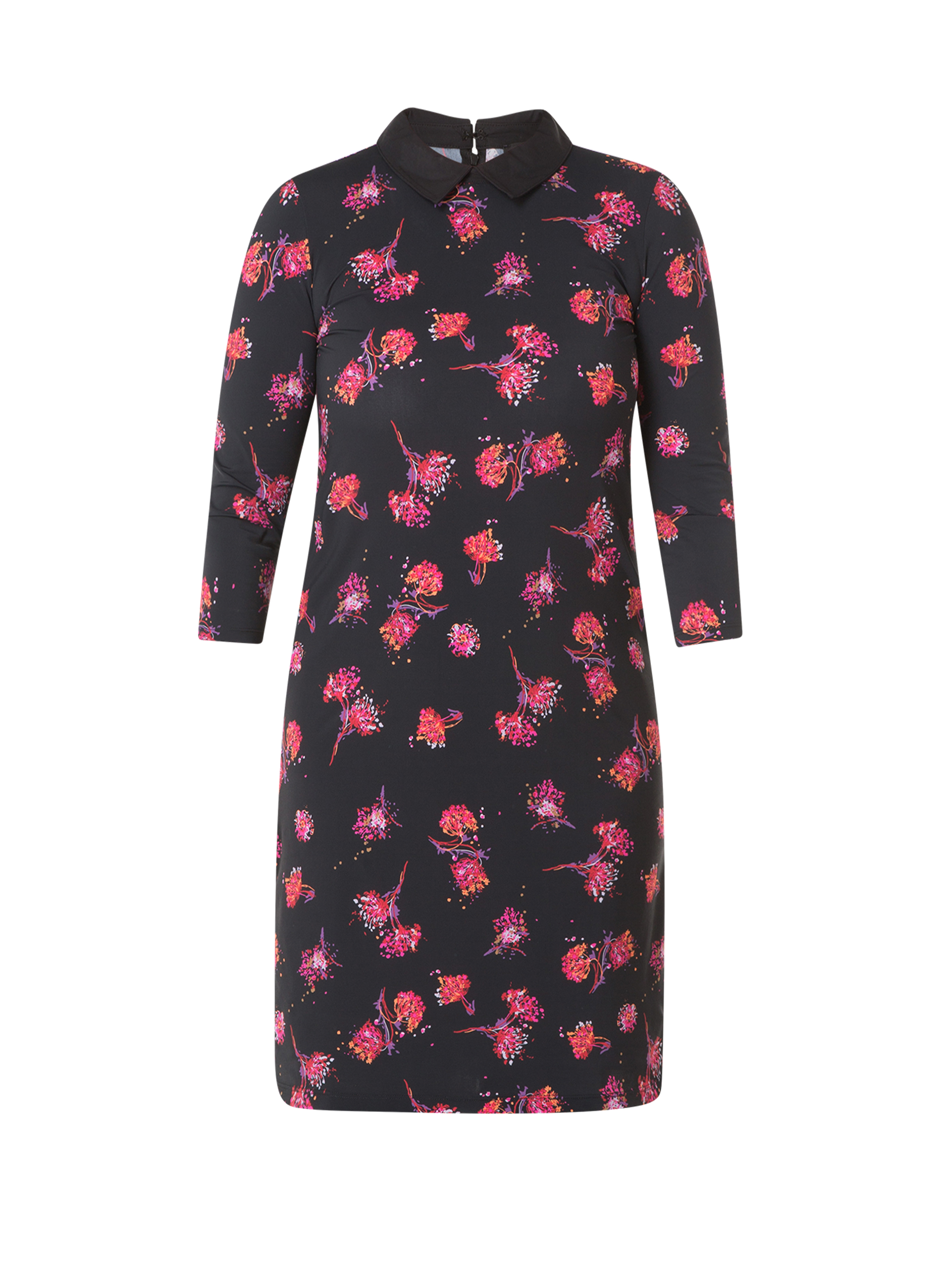 Jurk Yesta print uni kraagje 105CM Jurk Yesta print uni kraagje 105CM