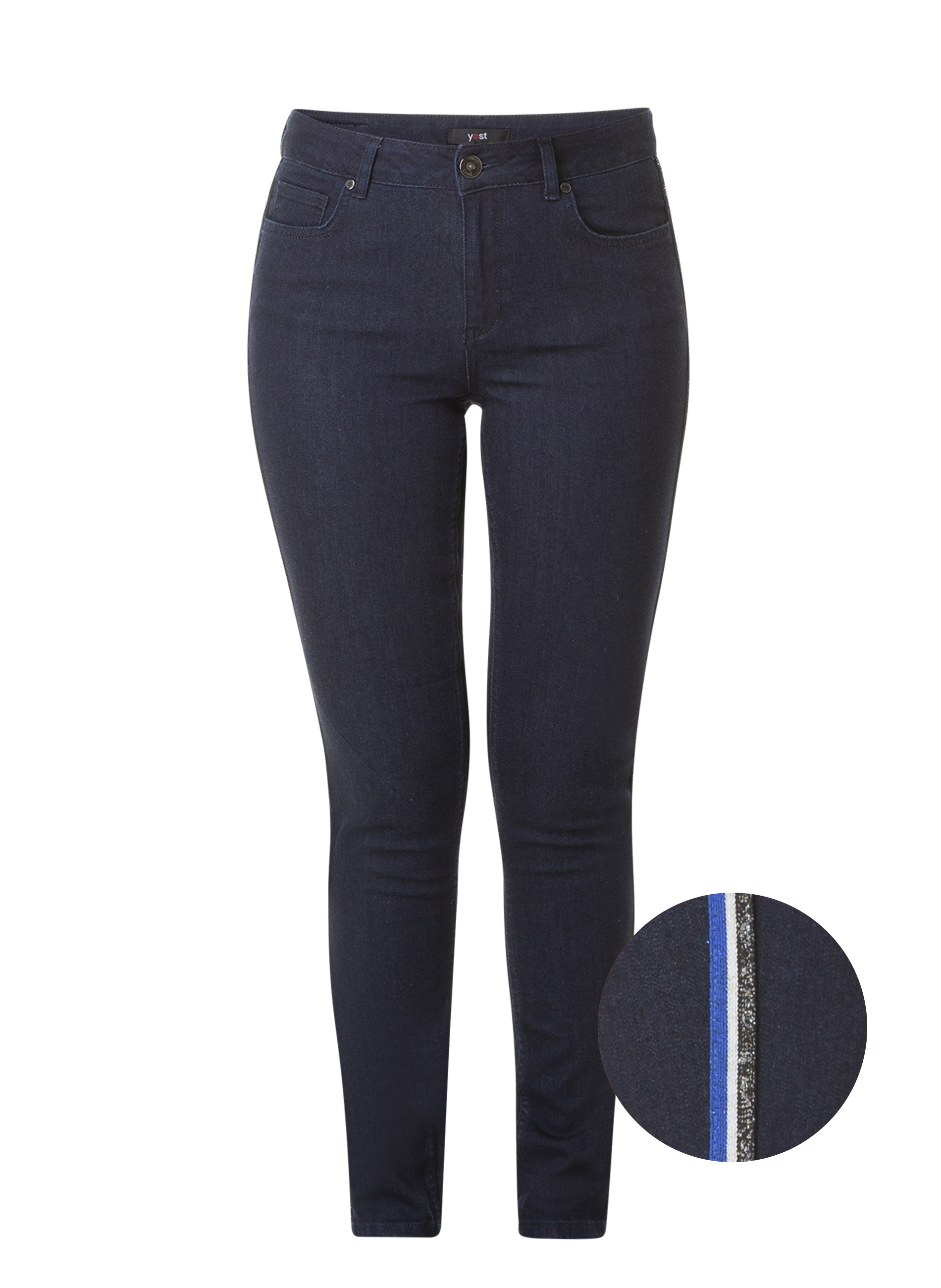 Broek Yesta denim glitter zijbies Broek Yesta denim glitter zijbies