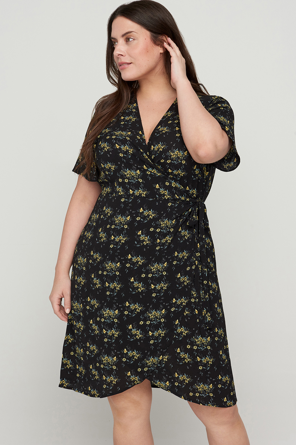 Zizzi print jurk overslag CAANNI Zizzi print jurk overslag CAANNI
