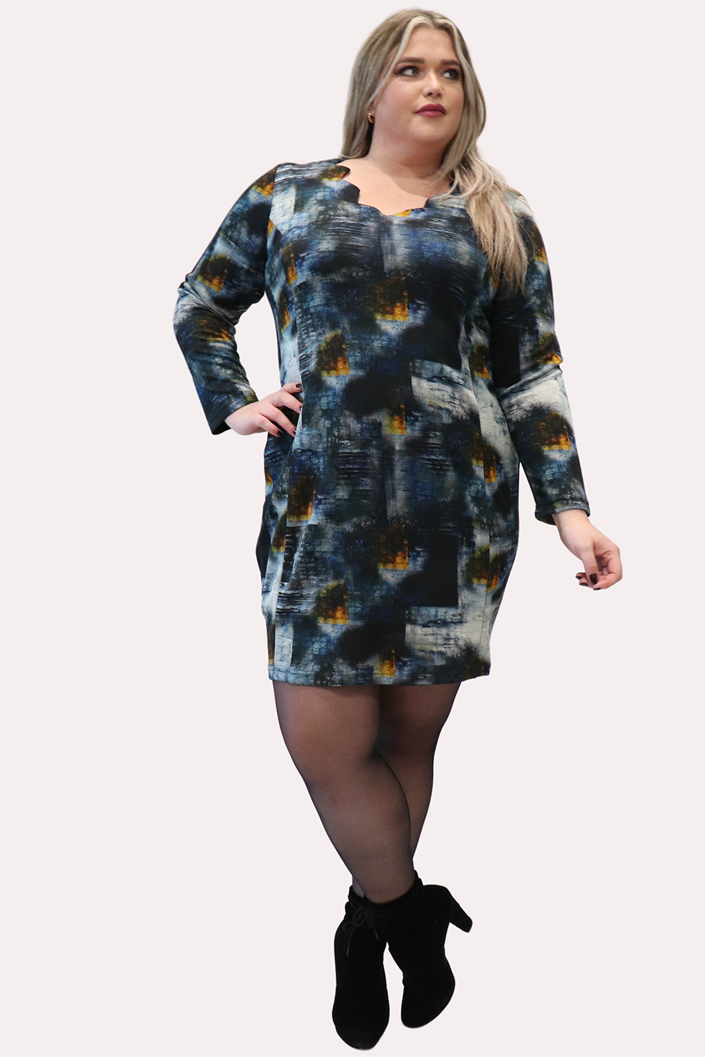 Jurk Ophilia Kim print square Jurk Ophilia Kim print square