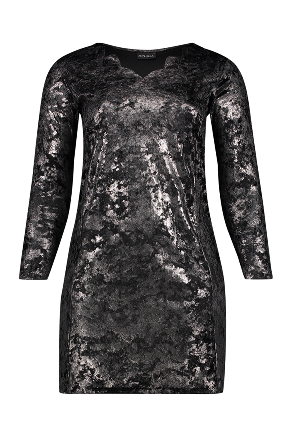 Jurk Ophilia Kim velvet print Jurk Ophilia Kim velvet print