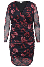 ONLY ECO jurk v-hals rozen print lm
