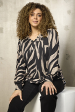 ZHENZI blouse v-hals lange mouw