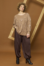 ZHENZI glitter blouse lange mouw