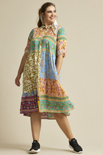 Zhenzi jurk MIXIE patchwork
