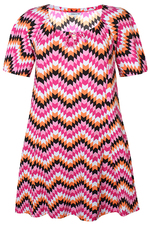 ZHENZI jurk CORINNE zigzag print