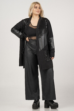 Curviss vest imitatieleer pailletten