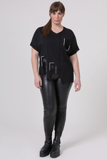 Mat shirt kort stiksel details
