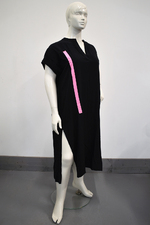 Mat fashion jurk roze streep