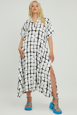 Mat fashion jurk lange splitten