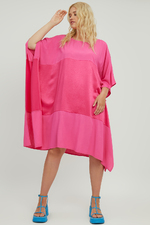 Mat fashion jurk wijd combi stof