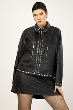 Mat fashion jasje kort spikes