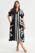 Mat Fashion jurk zijpunten V hals