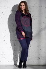 Shirt Adia satijn print paneel voor