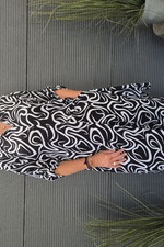 Bagoes lange blouse oprolmouw streep