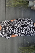 Bagoes jurk v-hals ceintuur streep