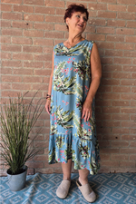 Bagoes singlet jurk bloem ruche rand