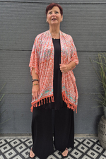 Bagoes kimono kort pailletten franje