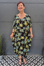 Bagoes jurk lang palmboom v-hals