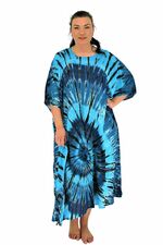 Luna Serena jurk kaftan batik blue